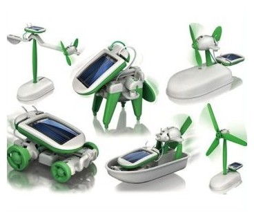 Mit RobotiKits knnen 6 verschiedene Solarmodelle gebaut werden - daher der Name '6 in 1' 