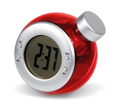 rote LCD Uhr mit Wasserbetrieb von solarspiel.com